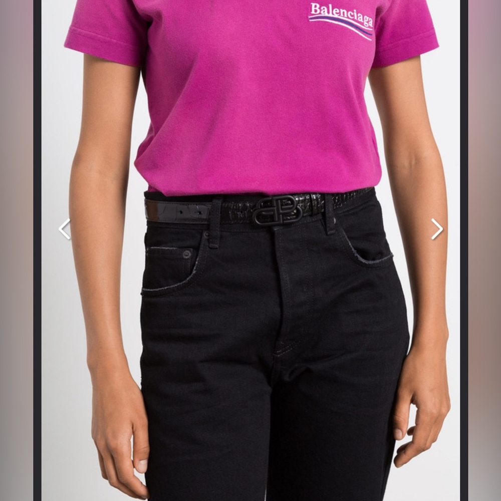 Balenciaga BRAND NEW Women Super Thin Belt in Black, SZ 70EU, 28”US,$495 - Picture 4 of 9